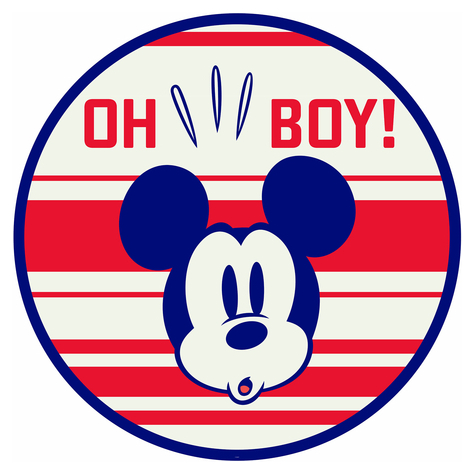 Self-Adhesive Non-Woven Wallpaper / Wall Tattoo - Mickey Oh Boy - Size 125 X 125 Cm