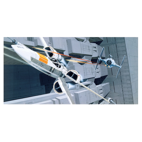 Carta Da Parati Adesiva Fotografica  - Star Wars Classic Rmq X-Wing Vs Tie-Fighter - Dimensioni 500 X 250 Cm