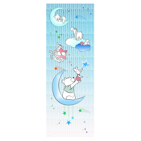 Non-Woven Wallpaper - Winnie The Pooh Piglet And Stars - Size 100 X 280 Cm