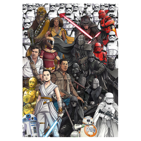Carta Da Parati Adesiva Fotografica  - Star Wars Retro Cartoon - Dimensioni 200 X 280 Cm