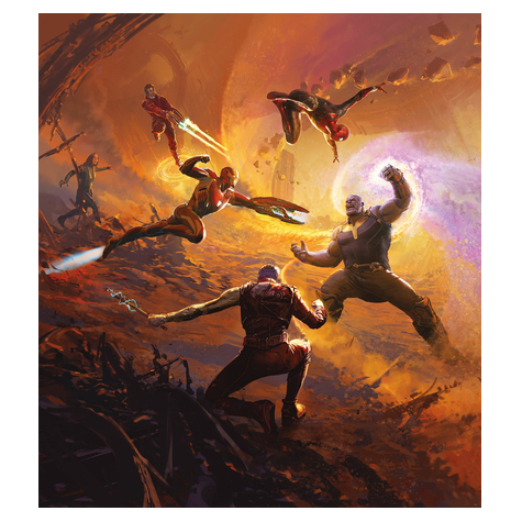 Vlies Fototapete - Avengers Epic Battle Titan - Größe 250 X 280 Cm