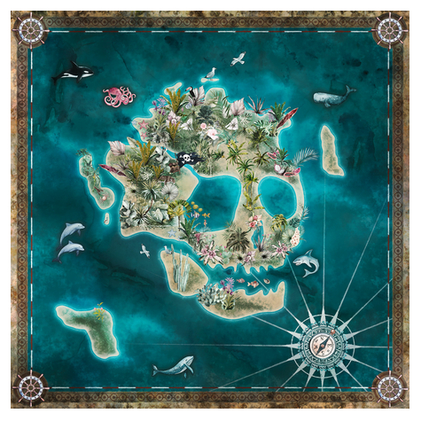 Carta Da Parati Adesiva Fotografica  - Skull Island - Dimensioni 250 X 250 Cm