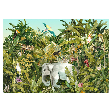 Papier peint photo - jungle expedition - dimensions 400 x 280 cm