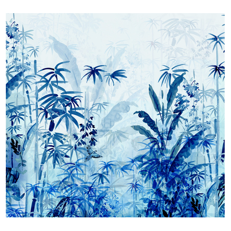 Carta Da Parati Adesiva Fotografica  - Blue Jungle - Dimensioni 300 X 280 Cm