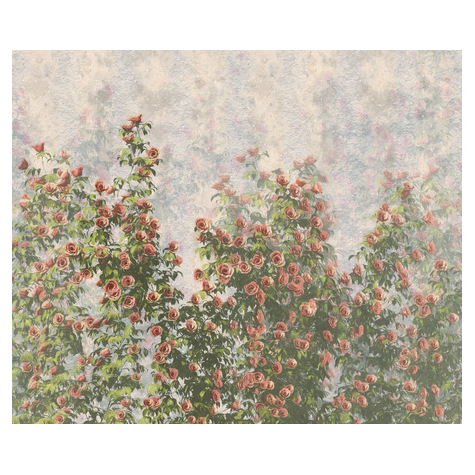 Vlies Fototapete - Wall Roses - Größe 300 X 250 Cm