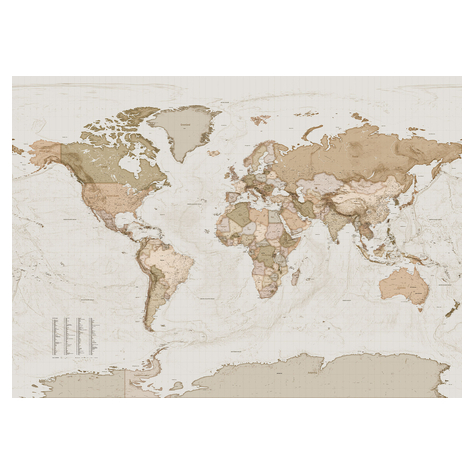 Carta Da Parati Adesiva Fotografica  - Mappa Della Terra - Dimensioni 350 X 250 Cm