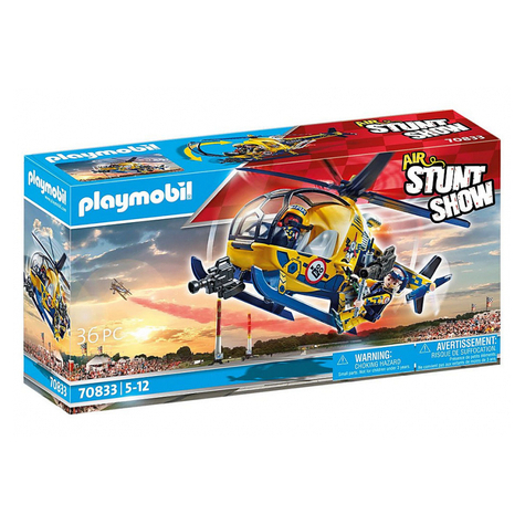 Playmobil stuntshow - hélicoptère de l'équipe de tournage air stuntshow (70833)