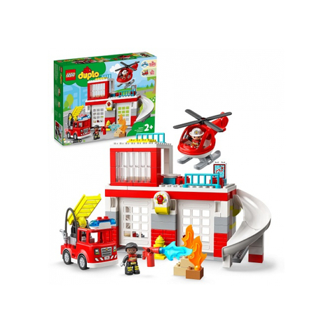 Lego Duplo - Feuerwehrwache Mit Hubschrauber (10970)
