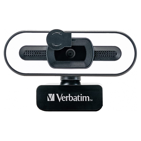 Verbatim webcam avec micro+lumière awc-02 full hd 1080p autof retail 49579
