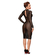 Lingerie Dress:Striped Knee-Length Tulle Dress Xl Black