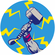 Selbstklebende Vlies Fototapete/Wandtattoo - Avengers Thor's Hammer Pop Art - Größe 125 X 125 Cm