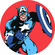 Carta Da Parati/Tatuaggio Murale In Tessuto Non Tessuto Autoadesivo - Marvel Powerup Captain America - Dimensioni 125 X 125 Cm