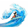 Vlies Fototapete - Mickey Surfing - Größe 300 X 280 Cm